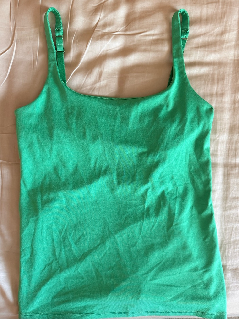 Green Stretchy Square Neck Tank Top Size Medium